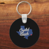 Kaart van Crystal Beach Texas Sleutelhanger (Voorkant)