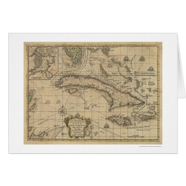 Kaart van Cuba - 1762 (Voorkant Horizontaal)