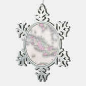  kaart van Cuba (1861) Tin Sneeuwvlok Ornament (Rechts)