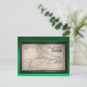  kaart van Cuba Briefkaart (Staand voorkant)