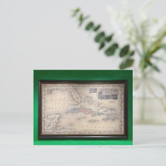  kaart van Cuba Briefkaart (Staand voorkant)