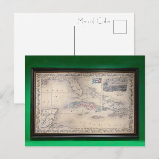  kaart van Cuba Briefkaart (Voorkant / Achterkant)