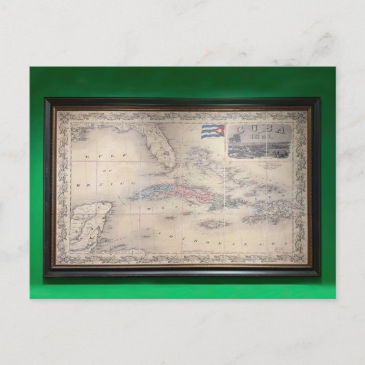  kaart van Cuba Briefkaart (Voorkant)