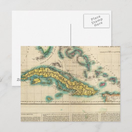 Kaart van Cuba en de Bahama-eilanden (Voorkant / Achterkant)