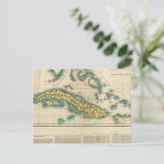 Kaart van Cuba en de Bahama-eilanden (Staand voorkant)