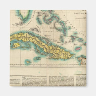 Kaart van Cuba en de Bahama-eilanden Magneet