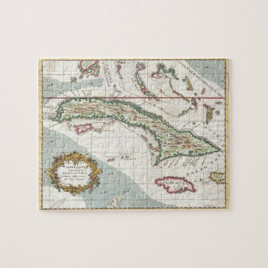 kaart van Cuba en Jamaica (1763) Legpuzzel (Horizontaal)