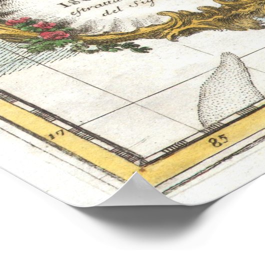  kaart van Cuba en Jamaica (1763) Poster (Hoek)