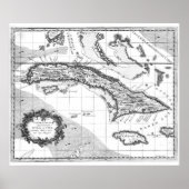  kaart van Cuba en Jamaica (1763) Poster (Voorkant)