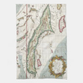  kaart van Cuba en Jamaica (1763) Theedoek (Verticaal)