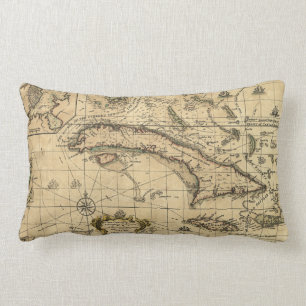 Kaart van Cuba en omringende Zeeen (1762) Kussen