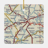  kaart van Culpeper VA Keramisch Ornament (Achterkant)