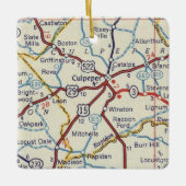  kaart van Culpeper VA Keramisch Ornament (Voorkant)