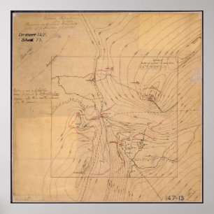 Kaart van Cumberland Gap Poster