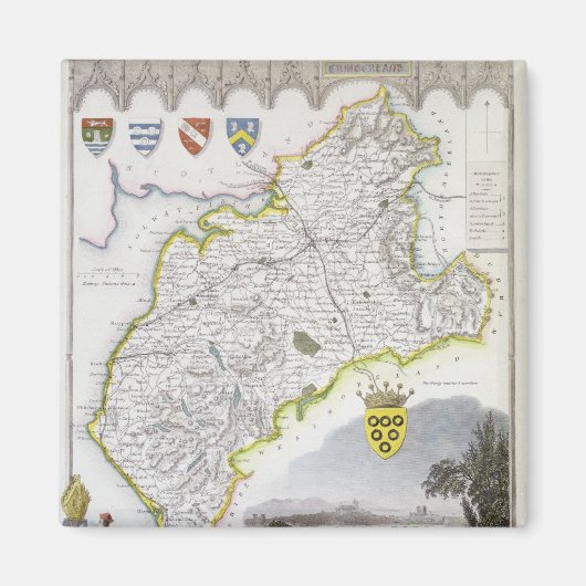 Kaart van Cumberland, uit 'Moule's English Magneet (Voorkant)