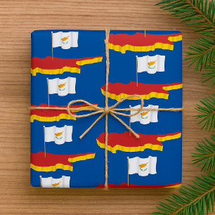 Kaart van Cyprus Cadeaupapier