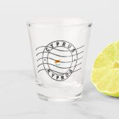 Kaart van Cyprus, poststempel; Shot Glas (Voorkant)