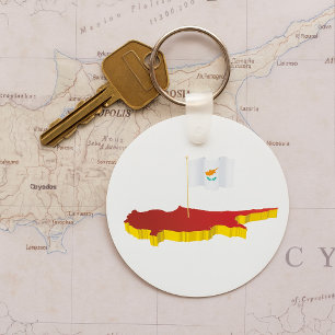 Kaart van Cyprus Sleutelhanger