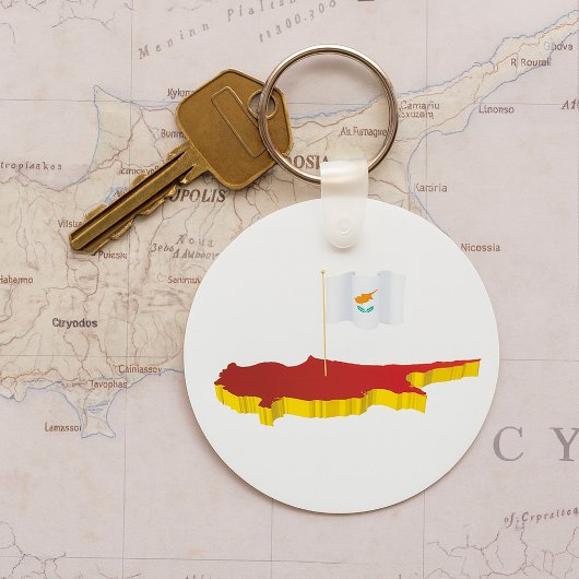 Kaart van Cyprus Sleutelhanger