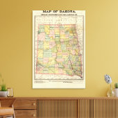 Kaart van Dakota Canvas Afdruk (Insitu (Woonkamer))