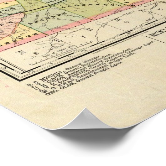 Kaart van Dakota Poster (Hoek)