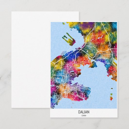 Kaart van Dalian China (Voorkant / Achterkant)