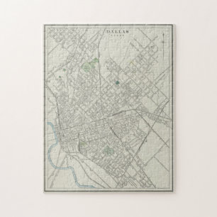 kaart van Dallas Texas (1901) Legpuzzel