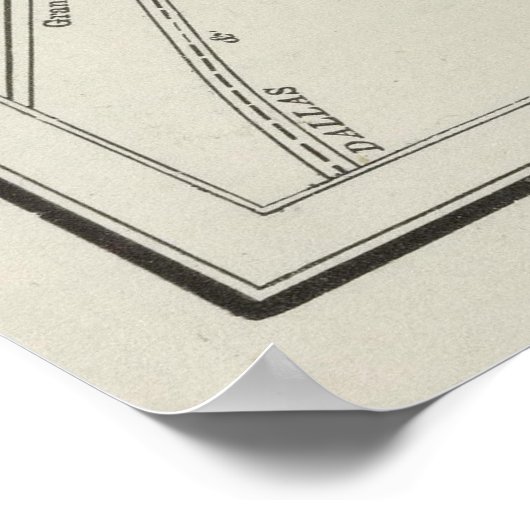  kaart van Dallas Texas (1901) Poster (Hoek)