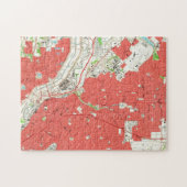 kaart van Dallas Texas (1958) 2 Legpuzzel (Horizontaal)