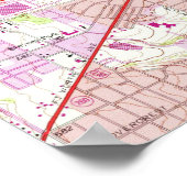  kaart van Dallas Texas (1958) Poster (Hoek)