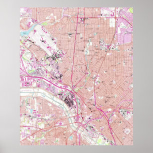  kaart van Dallas Texas (1958) Poster