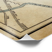  kaart van Dallas, TX (1890) Perfect Poster (Hoek)