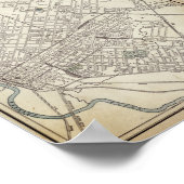 kaart van Dallas, TX (1890) Poster (Hoek)