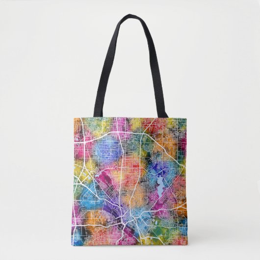 Kaart van Dallas USA Tote Bag (Voorkant)