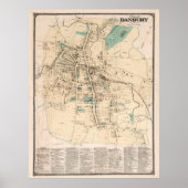  kaart van Danbury Connecticut (1867) Poster (Voorkant)