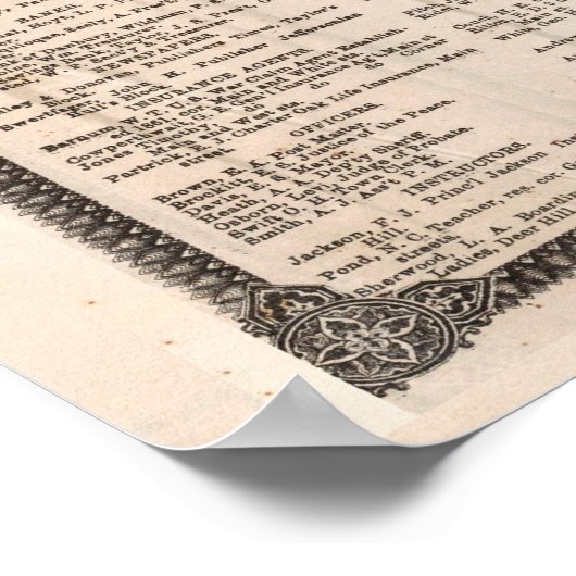  kaart van Danbury Connecticut (1867) Poster (Hoek)