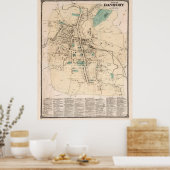kaart van Danbury Connecticut (1867) Poster (Keuken)