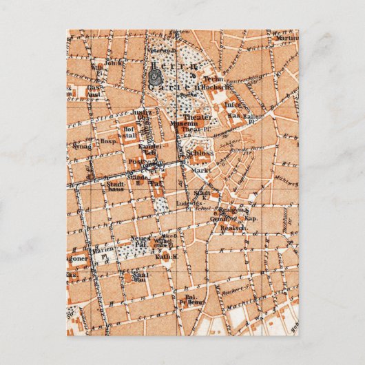  kaart van Darmstadt Duitsland (1905) (Voorkant)