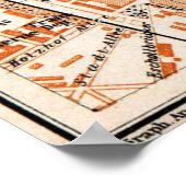 kaart van Darmstadt Duitsland (1905) Poster (Hoek)