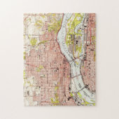 kaart van Davenport Iowa (1953) Legpuzzel (Verticaal)