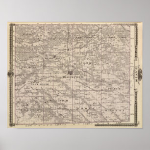 Kaart van Davis County, staat Iowa Poster