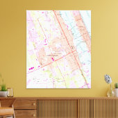 kaart van Daytona Beach Florida (1952) Canvas Afdruk (Insitu (Woonkamer))