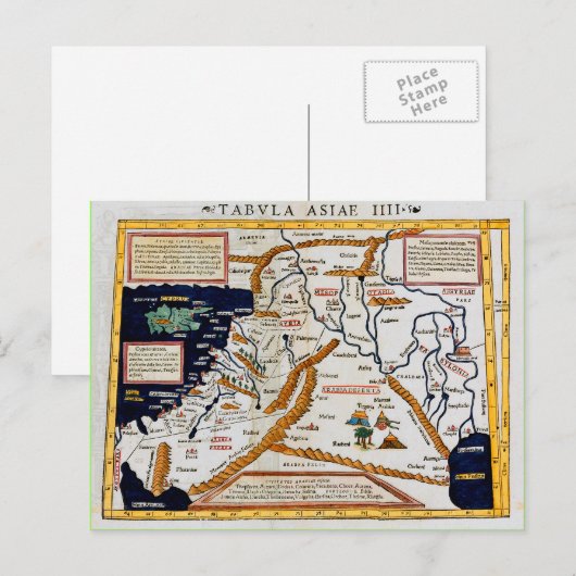  kaart van de 16e eeuw in het Midden-Oosten (Voorkant / Achterkant)