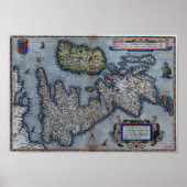 Kaart van de 16e eeuw van Engeland Poster (Voorkant)