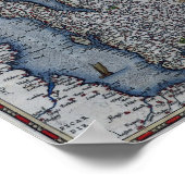 Kaart van de 16e eeuw van Engeland Poster (Hoek)