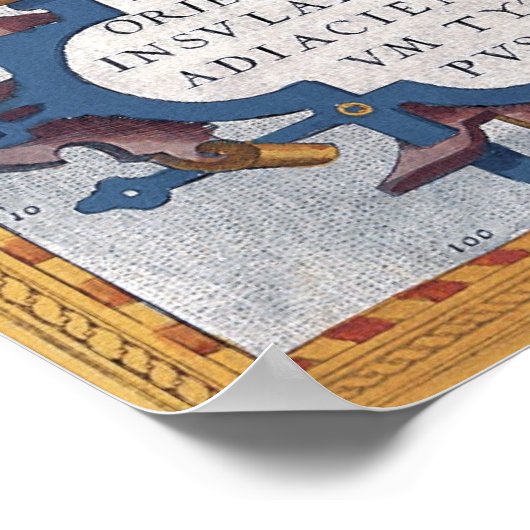  kaart van de 16e eeuw van Zuidoost-Azië Poster (Hoek)