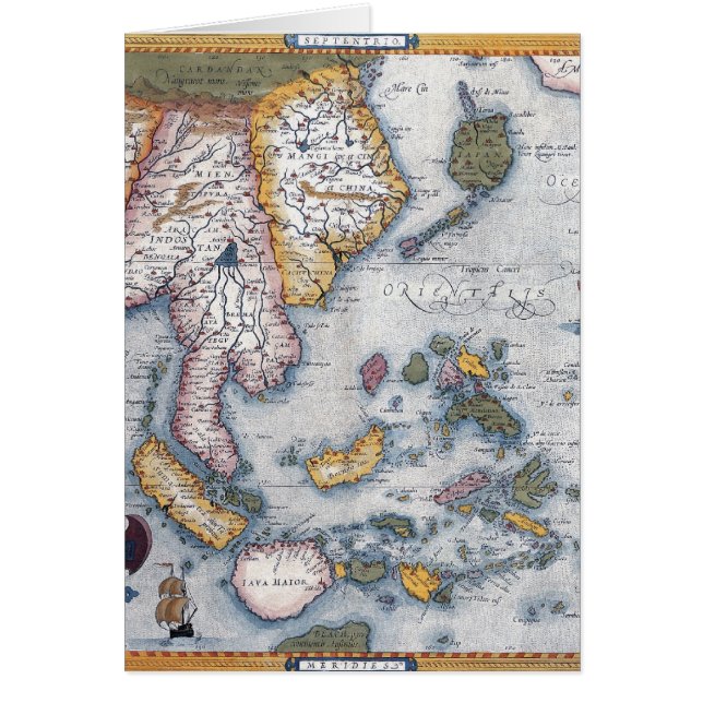 Kaart van de 16e eeuw voor Zuidoost-Azië en Indone (Voorkant)