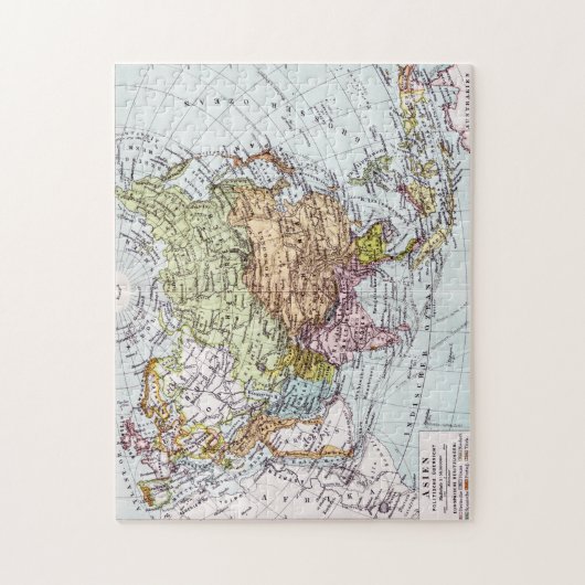 Kaart van de 19e eeuw voor Azië Legpuzzel (Verticaal)