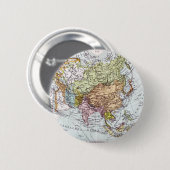 Kaart van de 19e eeuw voor Azië Ronde Button 5,7 Cm (Voorkant /achterkant)