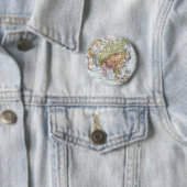 Kaart van de 19e eeuw voor Azië Ronde Button 5,7 Cm (In situ)